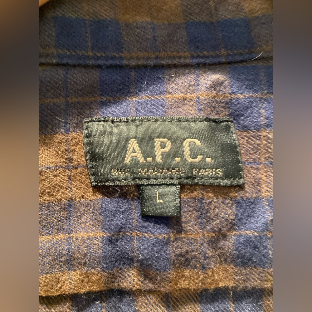A.P.C. Checkered Shirt in Blue and Brown